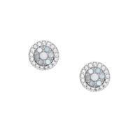 FOSSIL Pendientes de Acero Inoxidable o Semipreciosos para Mujer con Cierre de Gancho, Azul Claro