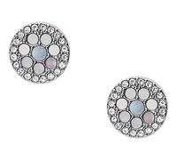 FOSSIL Pendientes de Acero Inoxidable o Semi-Preciosos para Mujer con Cierre Lock Back, Azul Claro