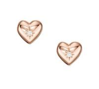 FOSSIL Pendientes de Acero Inoxidable o Semi-Preciosos para Mujer con Cierre Lock Back, Rosa Sandía, Tono oro rosa