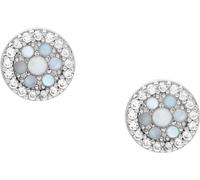 FOSSIL Pendientes de Acero Inoxidable o Semipreciosos para Mujer con Cierre de Gancho, Azul Claro