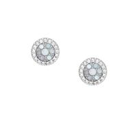 FOSSIL Pendientes de Acero Inoxidable o Semipreciosos para Mujer con Cierre de Gancho, Azul Claro