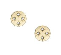 FOSSIL Pendientes de Acero Inoxidable o Semipreciosos para Mujer con Cierre de Gancho, Dorado