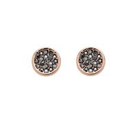 FOSSIL Pendientes de Acero Inoxidable o Semipreciosos para Mujer con Cierre de Gancho, Negro