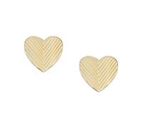 FOSSIL Pendientes de Acero Inoxidable o Semipreciosos para Mujer con Cierre de Gancho, Oro Crema