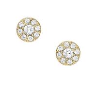 FOSSIL Pendientes de Acero Inoxidable o Semipreciosos para Mujer con Cierre de Gancho, Oro Metálico