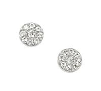 FOSSIL Pendientes de Acero Inoxidable o Semipreciosos para Mujer con Cierre de Gancho, Plata Radiante