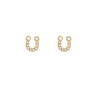 Fossil Pendientes de mujer de acero inoxidable dorado con cierre de botón