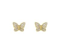 Fossil Pendientes de mujer de acero inoxidable dorado con cierre de botón