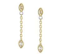 Fossil Pendientes de mujer de acero inoxidable dorado con cierre de botón