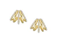 Fossil Pendientes de mujer de latón con cierre de poste/espiga