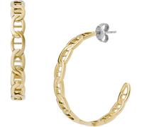 Fossil Pendientes de mujer de acero inoxidable dorado con cierre de botón