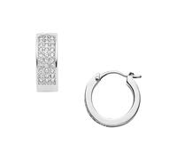 FOSSIL Pendientes para Mujer en Acero Inoxidable o Semipreciosos con Cierre de Palanca, Gris Foca Metalizado