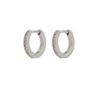 Fossil Pendientes de aro Ellis All Stacked Up para Mujer, acero inoxidable, JF04802040, Talla única, Acero inoxidable, Sin piedra preciosa, Plata Pedernal