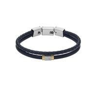 Fossil Pulsera All Stacked Up JF04703998 para hombre piel multihebra azul marino y plata