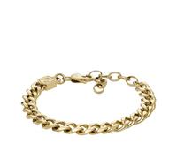 Fossil Pulsera Bold Chains para Hombre de Acero Inoxidable en tono dorado, JF04616710, Oro Ámbar