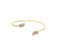 Fossil Pulsera brazalete de acero inoxidable con puño abierto para mujer