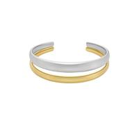 Fossil Pulsera brazalete de acero inoxidable con puño abierto para mujer