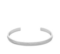 Fossil Brazalete abierto para mujer Harlow de Acero Inoxidable con textura lineal, JF04665040, Tono Plata
