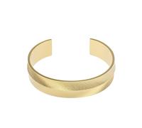 Fossil Pulsera brazalete de acero inoxidable con puño abierto para mujer