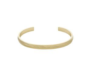Fossil Pulsera brazalete de acero inoxidable con puño abierto para mujer