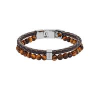 Fossil Pulsera para hombre de cuentas de acero o piel con cierre desplegable