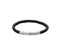 Fossil Pulsera con cierre ajustable de piel o acero inoxidable para hombre