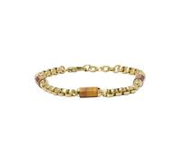 Fossil Pulsera con componentes para Hombre All Stacked Up de ojo de tigre marrón, JF04570710, Oro Amarillo