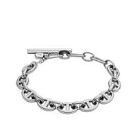 Fossil Pulsera de acero inoxidable para mujer con cierre basculante