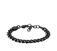 Fossil Pulsera de Cadena Bold Chains para Hombre de de Acero Inoxidable negro, JF04634001, Negro Oscuro