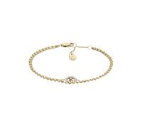 Fossil Pulsera de cadena doble en acero inoxidable con cierre de langosta para mujer