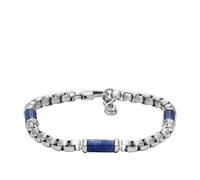 Fossil Pulsera de Cadena en Acero Inoxidable All Stacked Up para Hombre, JF04725040, Plata más Oscura