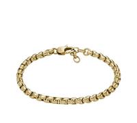 Fossil Pulsera de Cadena para Hombre All Stacked Up de Acero Inoxidable en tono dorado, JF04561710, Oro Ámbar
