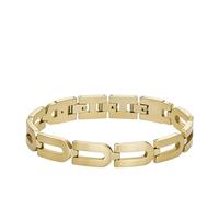 Fossil Pulsera de Cadena para Hombre Heritage D-Link de Acero Inoxidable en tono dorado, JF04691710, Ámbar Dorado