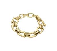 Fossil Pulsera de Cadena para Mujer Heritage D-Link de Acero Inoxidable en tono dorado, JF04573710, Oro Amarillo