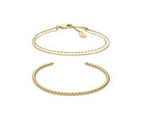 Fossil Pulsera de plata de ley para mujer, tono dorado, JA7293SET