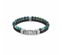 Fossil Pulsera para hombre de cuentas de acero o piel con cierre desplegable