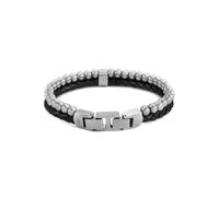 Fossil Pulsera para hombre de cuentas de acero o piel con cierre desplegable