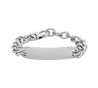 Fossil Pulsera para Hombre Drew, Longitud: 223.4mm, Anchura: 46.3mm, Altura: 12.3mm Pulsera Plateada de Acero Inoxidable, JF04155040, Tono Plateado