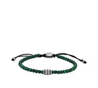 Fossil Pulsera para Hombre, Longitud: 250mm, Anchura: 4mm Pulsera Plateada de Acero Inoxidable, JF04415040, Verde