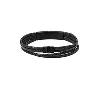 Fossil Pulsera para hombre Vintage Casual – Acero inoxidable Negro, 175–190 mm JF03098001