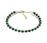Fossil Pulsera para Mujer All Stacked Up con Cuentas de malaquita verde, JF04541710, Verde Oscuro