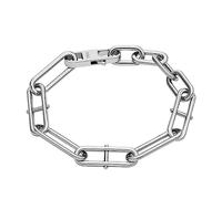 Fossil Pulsera para Mujer Heritage D-Link Pulsera de Cadena de Acero Inoxidable, Longitud: 165mm/175mm/190mm, JF04502040, Tono Plata