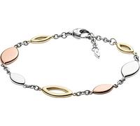 Fossil Pulsera para Mujer, Longitud: 17.7 cm + 19 cm Oro, Oro Rosa, Plata, Tri-Tono Cz, Pulsera Acero Inoxidable, JF02778998, Oro Amarillo