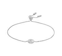 Fossil Pulsera para Mujer Plata de Ley, Largo: 216mm, Ancho: 8.7mm Plata de Ley Pulsera, JFS00616040, Plata y Blanco