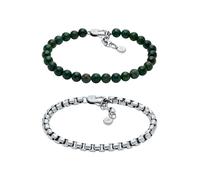 Fossil Pulsera plateada de acero inoxidable para hombre, JF04940SET