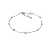 Fossil Pulsera Para Mujer Glitz By The Yard, Longitud Total: 16,5 Cm + 1,2 Cm + 1,2 Cm Plata Pulsera De Plata De Ley, JFS00452040