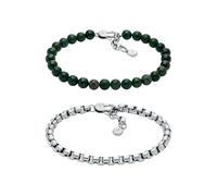 Fossil Pulsera plateada de acero inoxidable para hombre, JF04940SET