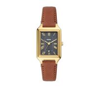 Fossil Raquel Reloj para Mujer, Movimiento de Cuarzo con Correa de Acero o Piel, Marrón y Dorado, 23MM