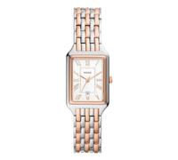 Fossil Raquel Reloj para mujer, movimiento de cuarzo con correa de acero o piel, Tono plateado y tono oro rosa, 23MM
