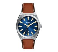 FOSSIL Reloj analógico 'Everett' azul / marrón / plata, Talla One Size